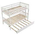 thumbnail image 5 of DreamBuck Twin Over Twin Bunk Bed with Trundle, Wood Bunk Bed Frame with Ladder and Guardrail, Can Be Converted into 2 Beds, Twin Bunk Beds for Teens, Adults, No Box Spring Needed, Noise Free, 5 of 9
