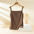 thumbnail image 4 of Elabch Tank Top with Built in Bra for Women Cotton Sleepwear Top Casual Solid Summer Tank Tops Coffee XL, 4 of 7