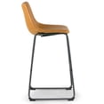 thumbnail image 4 of Set of 2 Basil Gray Plastic Bar Stool with Slatted Back and Iron Legs, 4 of 5