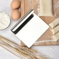 thumbnail image 4 of Stainless Steel Dough Cutter Scraper | Flat Food Spatula for Baking, Pizza, Pasta, Pastry Cutting | Ergonomic Handle | Heavy-Duty Metal | Easy Clean | 14x12x3cm | 1 Piece | White, 4 of 8