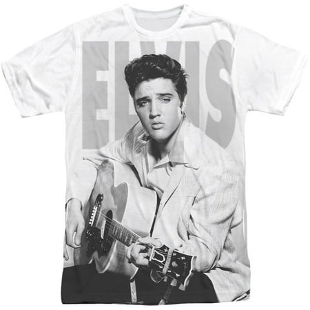 Elvis Presley Men's  Play Me A Song Sublimation T-shirt White