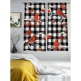 thumbnail image 3 of Christmas Cardinal Sheer Curtains 72 Inch Length 2 Panels Set, Winter Xmas Bird Branch Black White Plaid Voile Window Treatment Curtains Sheers Drapes for Bedroom/Living Room/Kitchen 52"x72"x2, 3 of 7