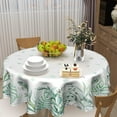 thumbnail image 6 of Sage Green Leaves Tablecloth Round 60 Inch, Spring Sage Eucalyptus Butterfly Floral Polyester Circle Table Cloth Wrinkle Stain Resistant Washable Table Cover for Kitchen Dining Room Party Picnic, 6 of 6