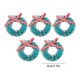 thumbnail image 3 of Juego de 5 mini guirnaldas navideñas de sisal de seda azul y verde con lazo rojo | Adornos festivos para árbol y cajas de regalo, 3 of 5