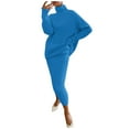 thumbnail image 1 of Ensemble Tricoté 2 Pcs pour Femmes Pull à Col Roulé Manches Longues et Jupe Midi Slim Ensemble Détente, 1 of 6