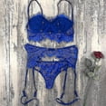 thumbnail image 2 of Conjunto de lencería Babydoll para mujer, sujetador de encaje, tanga, liga, ropa interior, ropa de dormir, 2 of 3