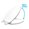 thumbnail image 4 of Power Clean Elongated White Slow-Close Plastic Toilet Seat, 4 of 5