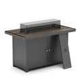thumbnail image 4 of LAUSAINT HOME 43" Outdoor Fire Pit Table , 55,000 BTU Patio Propane Fire Pit with Wood Grain Tabletop & Wind Guard, Black, 4 of 10