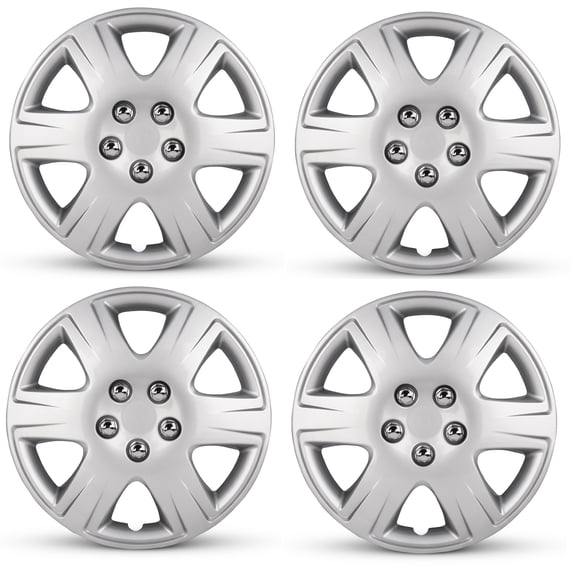 Wheel Road Ready Wheels Automotive Wheel Covers and Hub Caps 15" Rim for Toyota Corolla 2005 - 2008, Silver, 4 Pieces Direct Fit