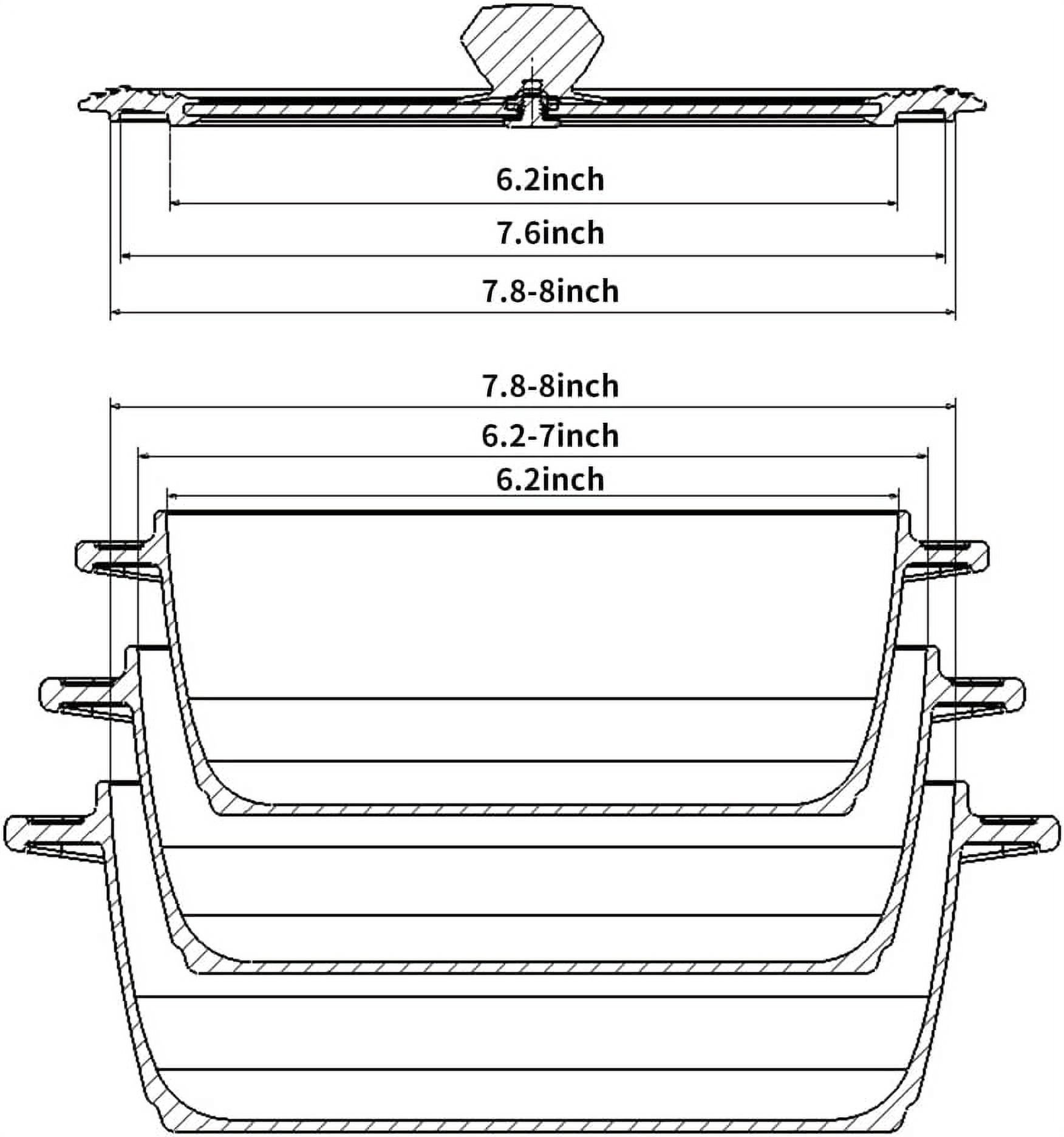 Universal Lid Fits 6" 6.5" 7" 7.5" and 8" 8.5" 9" 9.5" Cookware, Silicone Replacement Pan Lid for Pots, Pans and Skillets, Tempered Glass Strainer Lid with Heat Resistant Silicone Rim (2PK)