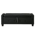 thumbnail image 5 of 48" Ottoman Bench with Storage, Upholstered Faux Leather PU Tufted Storage Ottoman for Bedroom, Living Room, Entryway, Black, 5 of 8