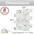 thumbnail image 5 of Dcor WOW 41005  Peel & Stick Backsplash, (8) 12x12-inch Sheet Covers 8 Sq Ft, White Marble Subway Back Splash Tile Gold Accent, 5 of 7