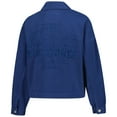 thumbnail image 3 of Women's Gameday Social Navy Michigan Wolverines Full-Button Cropped Shacket, 3 of 4