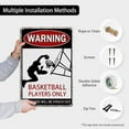 thumbnail image 4 of Basketball Metal Tin Sign Vintage Basketball Poster Plaque Signs Gifts for Boys Room Home Wall Decor Warning Basketball Players Only All Others Will Be Struck Out 8x12 Inch, 4 of 5