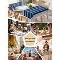 thumbnail image 5 of Lake Blue Stripes Table Cloth, Minimalist Abstract Vertical Lines Waterproof Tablecloth for Rectangle Tables, Reusable Washable Fabric Table Cover for Restaurant Kitchen Dining Tables 60"x84", 5 of 6