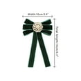 thumbnail image 2 of INSPIRE CHIC Women's Faux Pearl Bow Brooch Pre-Tied Neck Tie Brooch Pin Clip Ribbon Solid Bow Tie, 2 of 5