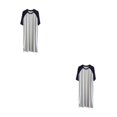 thumbnail image 2 of Sonducket Camisón de hombre Ropa de dormir Ligero Pijama de manga corta Camisa de dormir Camisón amigable con la piel Azul oscuro / Claro XXL Azul oscuro/Gris claro XXL 2piezas, 2 of 6