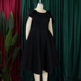 thumbnail image 4 of AURA Plus Size Elegant Off Shoulder A Line Midi Dress High Waist Puff Sleeve Summer Banquet African Party Dress, 4 of 10