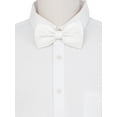 thumbnail image 4 of INSPIRE CHIC Men's Cotton Bowties Solid Color Textured Pre-tied Bow Ties for Family Party Medium White, 4 of 4