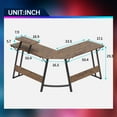 thumbnail image 3 of YRLLENSDAN L Shape Gaming Desk Table, 50 Inch Corner PC Gaming Desk with Monitor Stand, L-Shaped Computer Desk Table, Gamer Work Desk for Home Office, Brown, 3 of 7