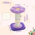 thumbnail image 3 of Pefilos 23" Flower Cat Scratching Post for Indoor Cats, Small Cat Tree Tower with Perches and Spring Ball for Adult Cats, Purple, 3 of 7