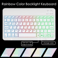 thumbnail image 4 of Teclado Bluetooth para iPad, tableta y portátil, maravilloso teclado de control de 10 pulgadas con luces de colores, teclado Bluetooth retroiluminado, 4 of 5