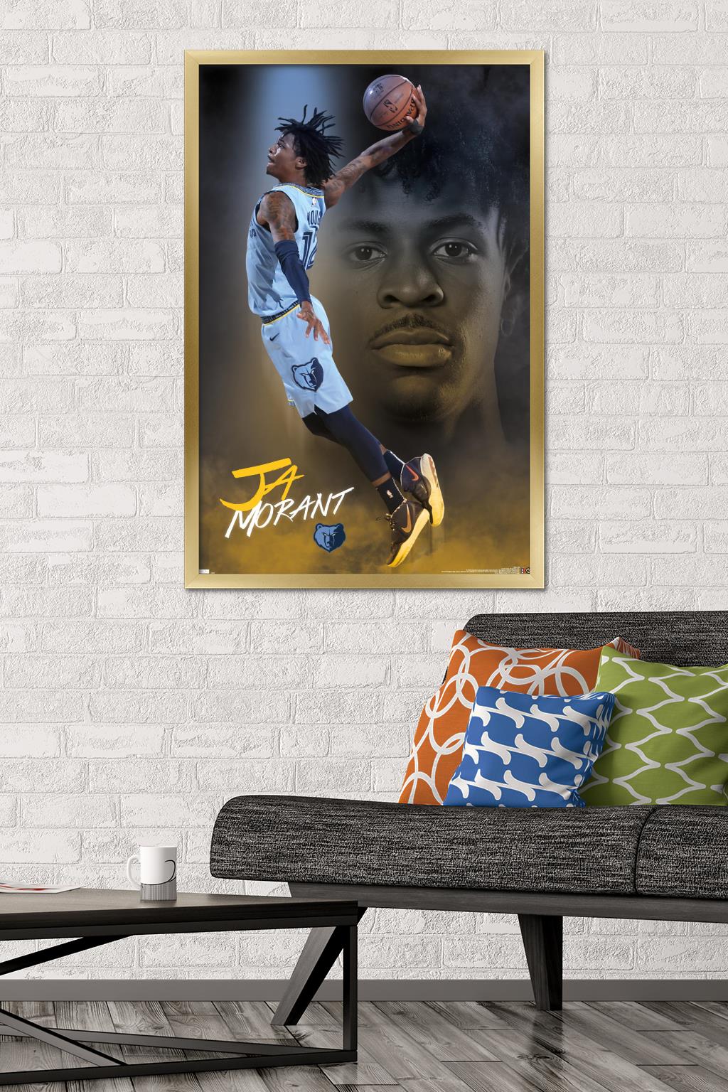 NBA Memphis Grizzlies - Ja Morant 20 Wall Poster, 22.375" x 34", Framed