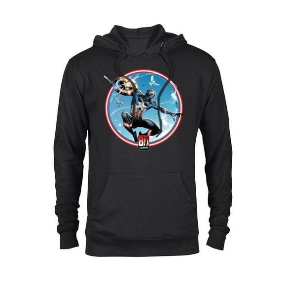 Marvel Miles Morales Captain America 80th Anniversary Covers Standard - Pullover Hoodie for Adults – Customized-Black