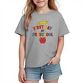 thumbnail image 5 of LEKWK Girls First Day of Preschool Tee Pencil Graphic Letter Print Short Sleeve Round Neck T-Shirt Soft Cotton Top Back to School Celebration, 5 of 9