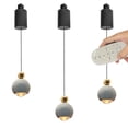 thumbnail image 1 of FSLiving Lumière de Rail Réglable en Hauteur, Lumière de Rail Rétractable de Type J avec Télécommande et Lampe Globe à Gradation Continue pour Îlot de Cuisine Intérieur, Gris - Ensemble de 3, 1 of 7