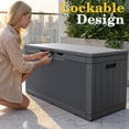 thumbnail image 2 of Homall 100 Gallon Outdoor Box Deck Plastic Resin Storage Box, Gray, 2 of 7