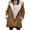 Brown, variant on BAETEUY Women's Winter Coat, Hooded, Thick Fleece Lined, Solid Color, Mid-Length, Long Sleeves, Single-Breasted, Small Horn Buttons, Thermal Overcoat, Warm and Stylish