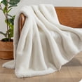 thumbnail image 1 of Bare Home Faux Fur Blanket - 47" x 60" - Ultra Soft Fleece - Throw, White, 1 of 5