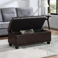thumbnail image 6 of Pemberly Row Modern Storage Ottoman Bench in Espresso Faux Leather, 6 of 7