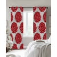 thumbnail image 3 of Red Dahlia Blackout Curtains, Light Blocking Print Window Curtains, Vintage Country Grey Abstract Flowers Floral Thermal Insulated Window Drapes for Living Room 2 Panels, 104"W x 84"L, 3 of 9