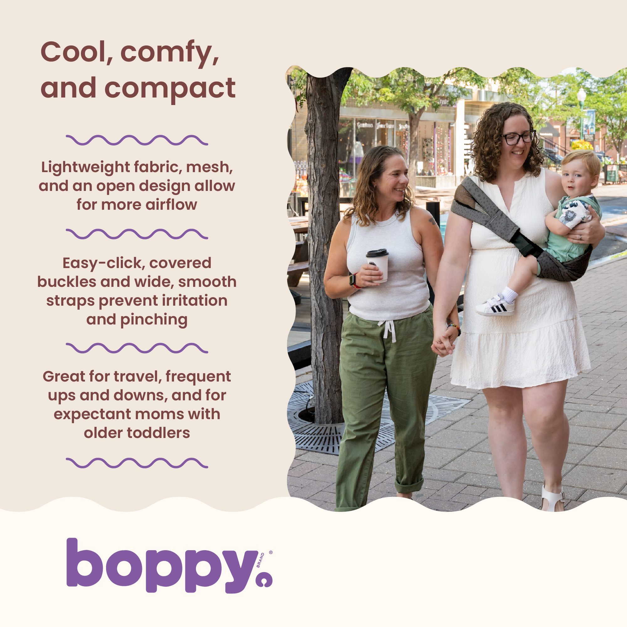 Boppy ComfyHold Cross-Body Hip Baby Carrier, Gray photo 4
