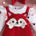 thumbnail image 6 of TOWED22 Baby Girl Clothes Romper Ruffled Long Sleeve Love Fall Winter Outfits with Bow Headband 0-18 Months,Red,6-9 M, 6 of 6