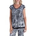 thumbnail image 3 of Ellen Tracy Womens Essentials Paisley Pajama Top X-Large Black/white, 3 of 3