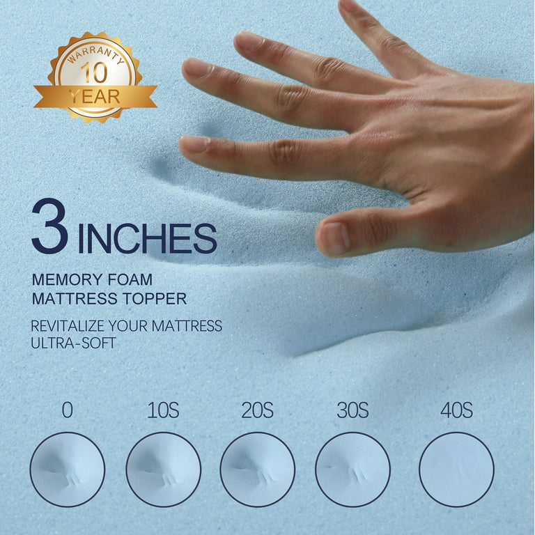 bedluxury 3 Inch Twin Size Mattress Topper Gel Memory Foam, High Density  Soft Foam Mattress Pad Cover for Pressure Relief, Bed Topper with Removable
