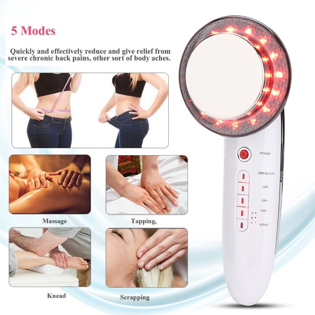 Máquina de belleza facial, 6 en 1 EMS LED, masajeador anticelulítico LED, dispositivo de fotones, diseño elevado