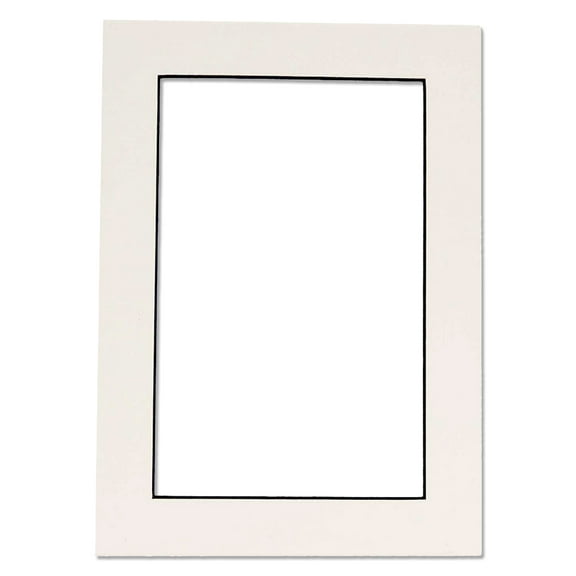 White Photo Mat with Black Core 16x20 for 12x18 Photos - Fits 16x20 Frame