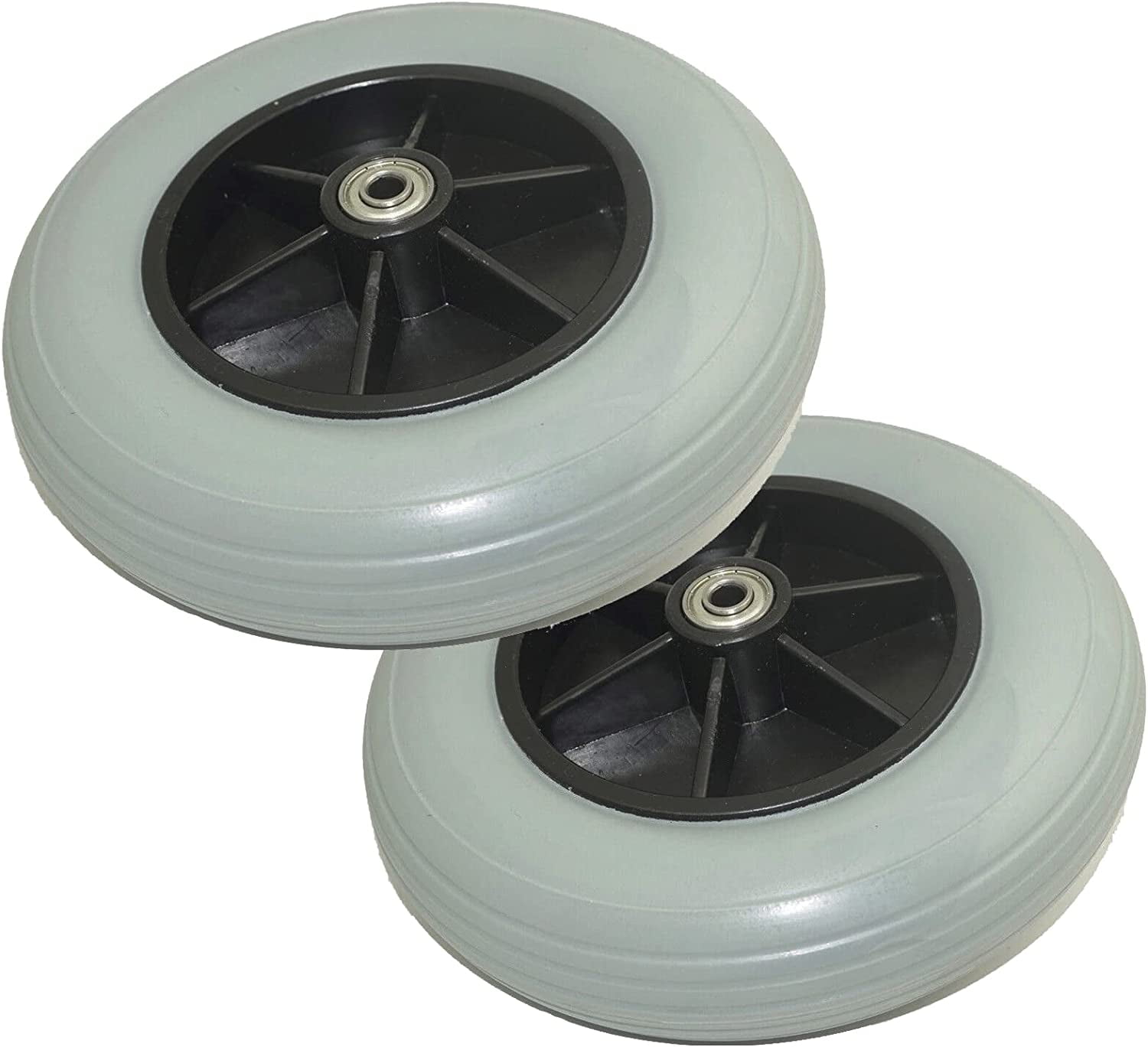 (Pair of Two) ，8" x 2" (200x50) Solid Rubber Front Rear Caster Tires