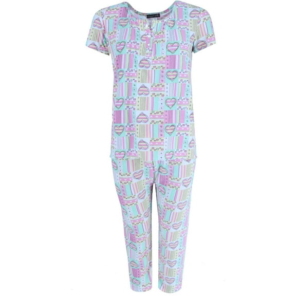 Elegant Emily Patchwork Hearts Capri Set (Women)