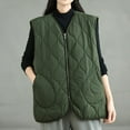 thumbnail image 2 of QTOCIO Vestes Décontractées pour Femmes, Veste d'Automne Sans Manches Côtelée Unie Mode Décontractée, 2 of 4