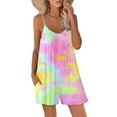 thumbnail image 2 of VISgogo Monos de verano para mujer, sin mangas, con correa de espagueti, pantalones cortos sueltos de una pieza VISgogo  moda, 2 of 5