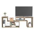 thumbnail image 3 of Treevol Furniture, Extendable TV Stand Houston, Multiple Shelves, Light Pine Finish-Indoor, 3 of 7