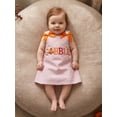 thumbnail image 3 of Toddler Baby Girls Thanksgiving Outfit Sleeveless Turkey/Rolls Embroidery Tank Dress Bowknot A-line Striped Dress Cute Fall Clothes, 3 of 8
