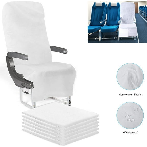 Tutuviw 8 Pcs Disposable Airplane Seat Covers Non-Woven Fabric Safety Protection Seat Cover Eco-Friendly Portable Seat Surface Protective Pad for Airplane Railways, Train, Bus, Office