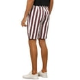 thumbnail image 3 of INSPIRE CHIC Striped Dress Shorts for Men's Summer Regular Fit Flat Front Chino Shorts 34 Burgundy, 3 of 6