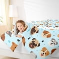 thumbnail image 3 of Homewish Kawaii Pet Dog Twin Comforter Sets,Cute Animal Al Bedding Set,Blue,Polkadot Reversible,2pcs,1 Comforter and 1 Pillowcase, 3 of 7